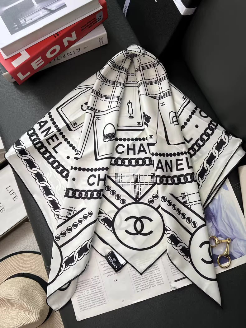 CHANEL silk scarf