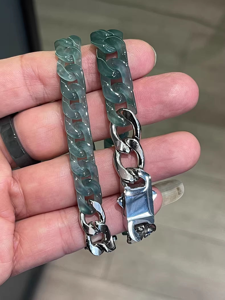 Men's Cuban Jade Bracelet
