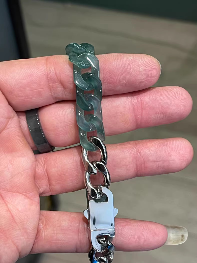 Men's Cuban Jade Bracelet