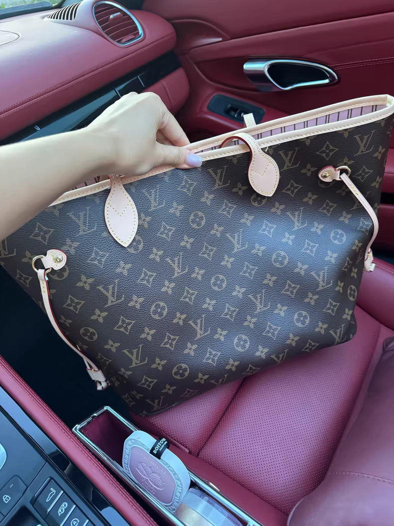 Louis Vuitton Neverfull tote bag.