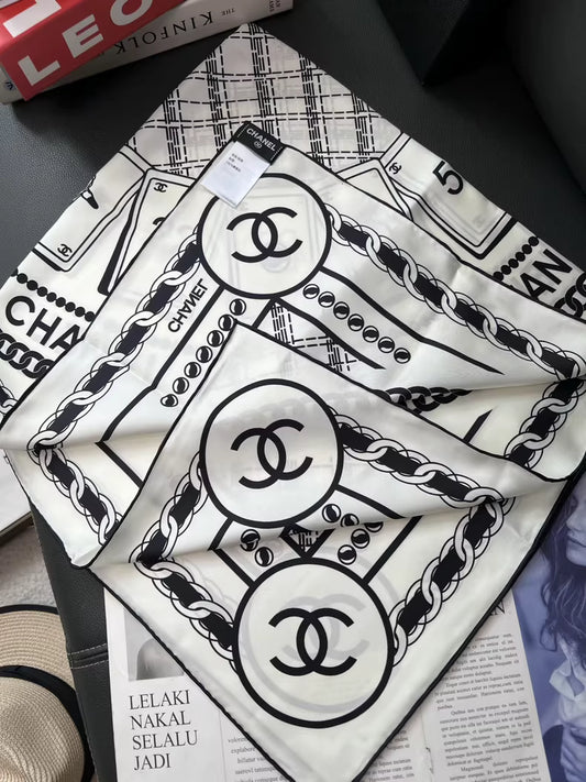 CHANEL silk scarf
