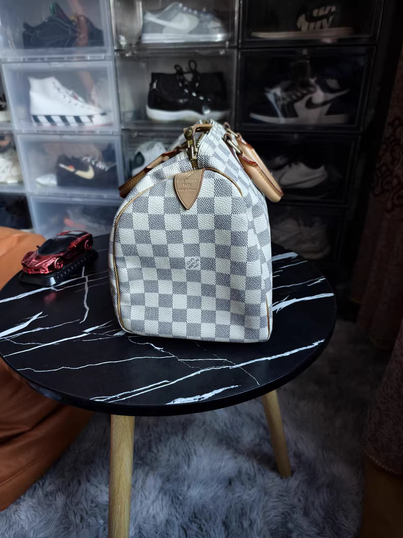 Louis Vuitton Speedy 25 (White Damier)