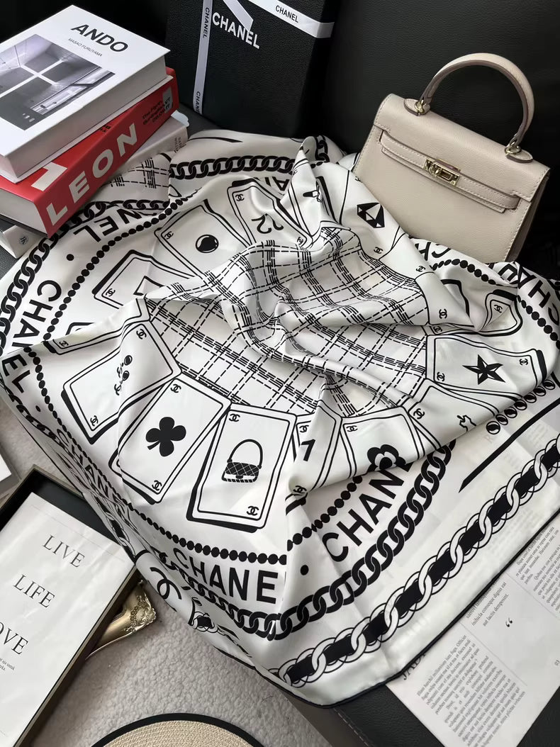 CHANEL silk scarf