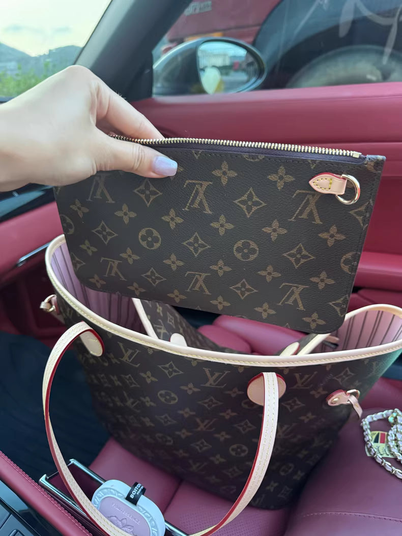 Louis Vuitton Neverfull tote bag.