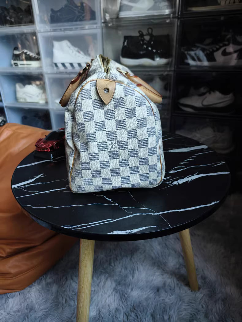 Louis Vuitton Speedy 25 (White Damier)