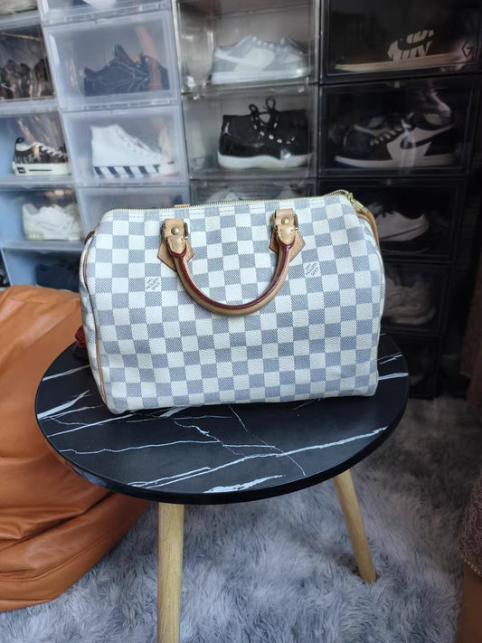 Louis Vuitton Speedy 25 (White Damier)
