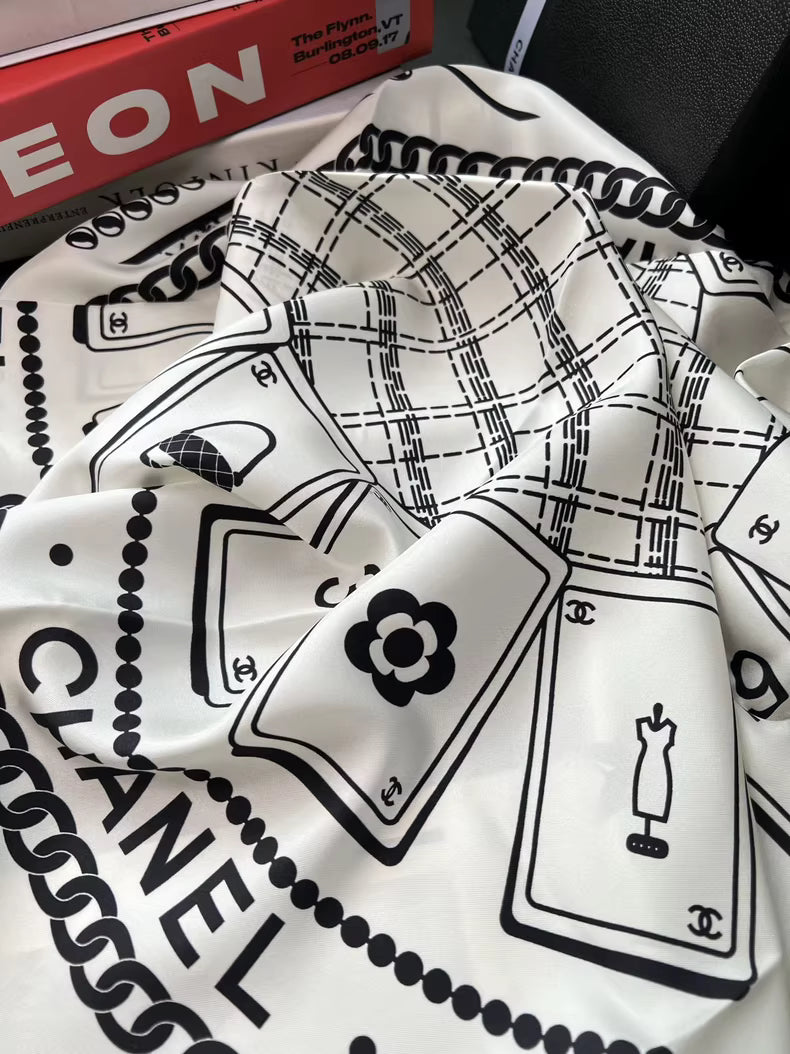 CHANEL silk scarf
